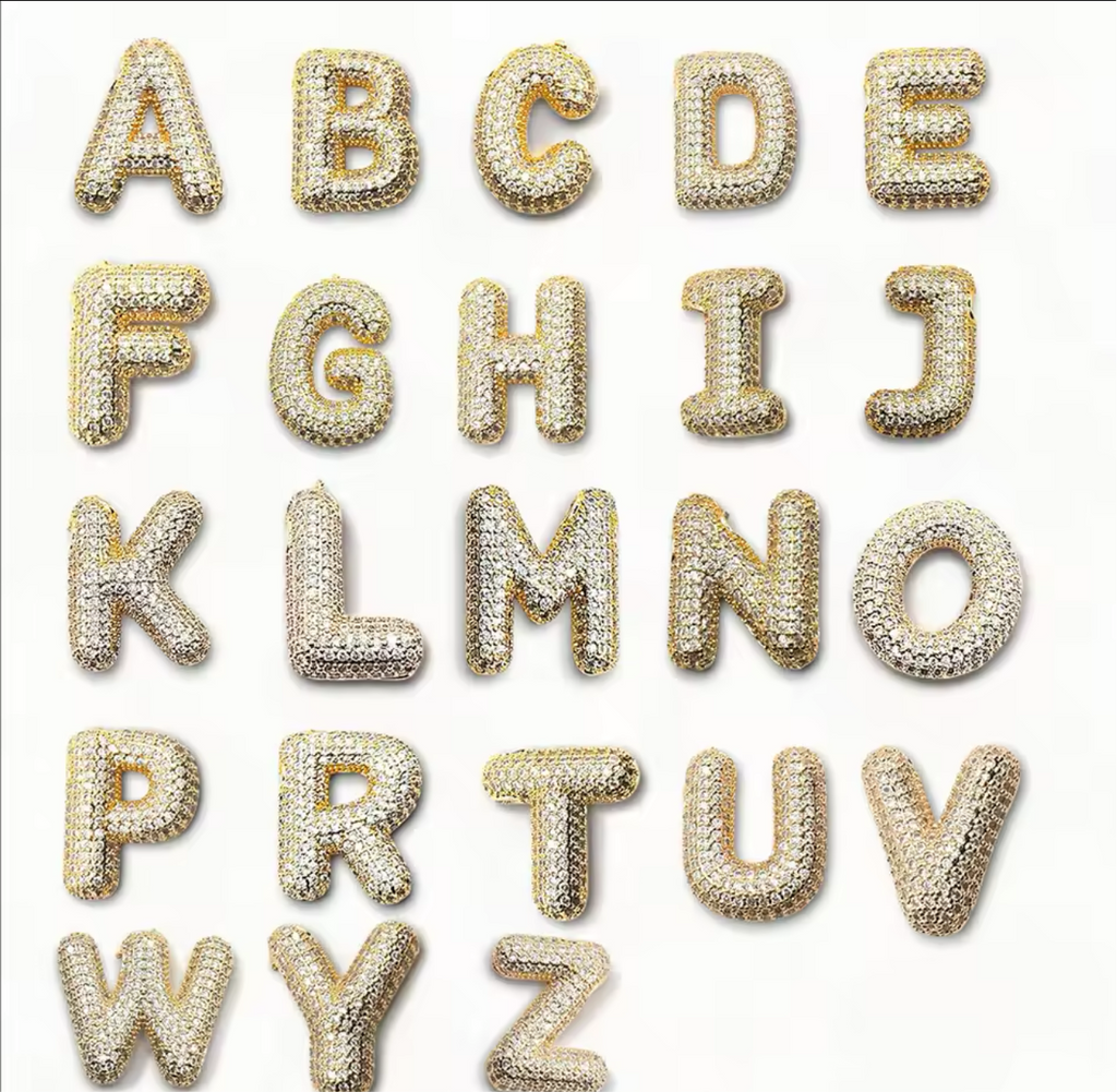 Balloon Initial Zirconia Necklace