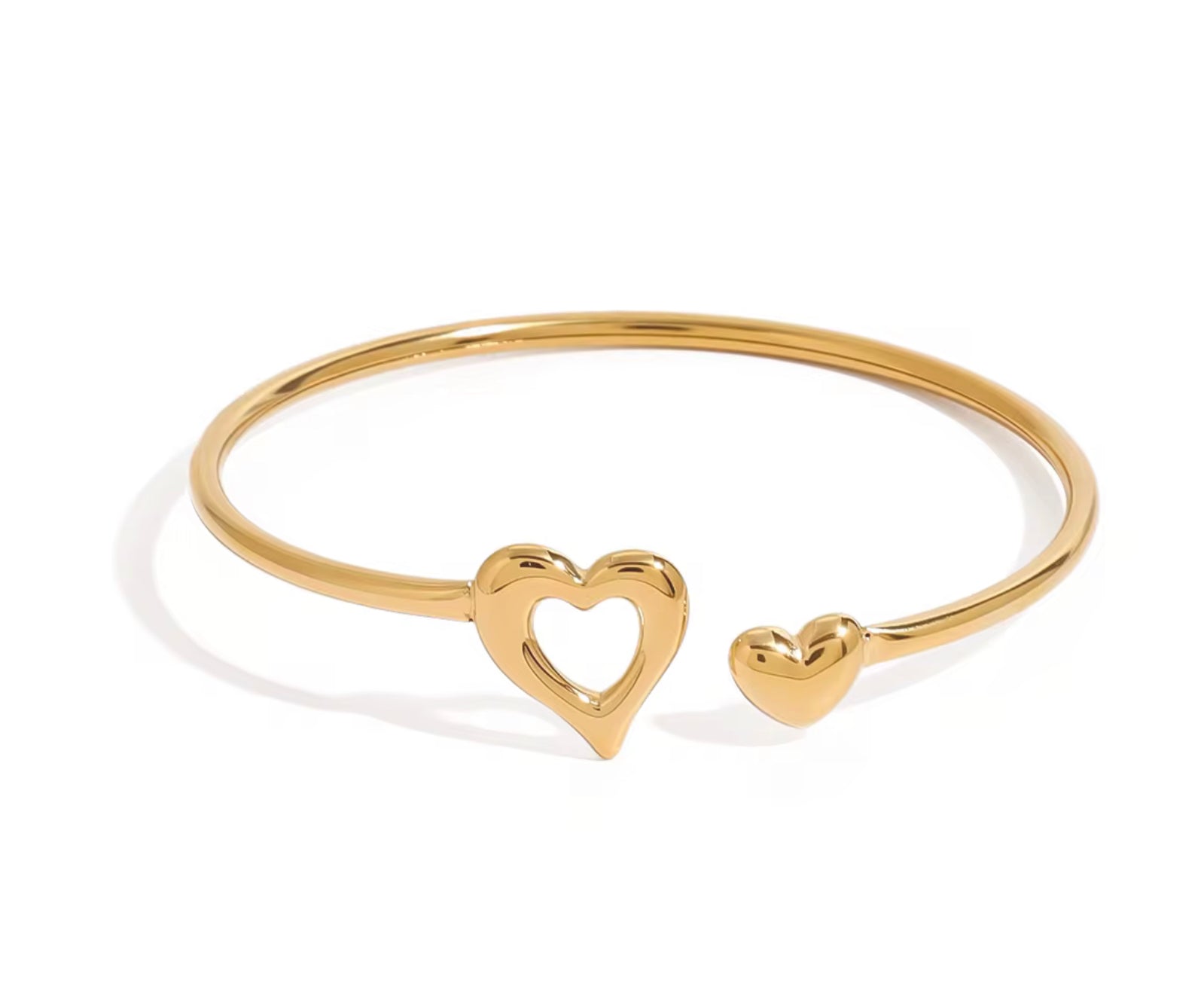 Double heart bangle